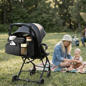 SUNVENO Stroller Organizer Bag with Detachable Parent Pouch, Dual Cup Holders, Adjustable Straps & Removable Shoulder Strap