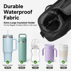 SUNVENO Stroller Organizer Bag with Detachable Parent Pouch, Dual Cup Holders, Adjustable Straps & Removable Shoulder Strap