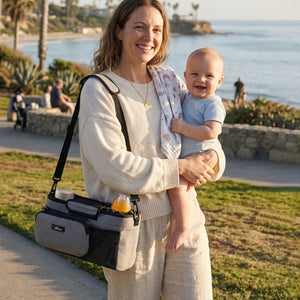 SUNVENO Stroller Organizer Bag with Detachable Parent Pouch, Dual Cup Holders, Adjustable Straps & Removable Shoulder Strap