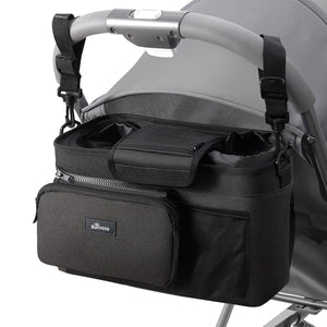 SUNVENO Stroller Organizer Bag with Detachable Parent Pouch, Dual Cup Holders, Adjustable Straps & Removable Shoulder Strap