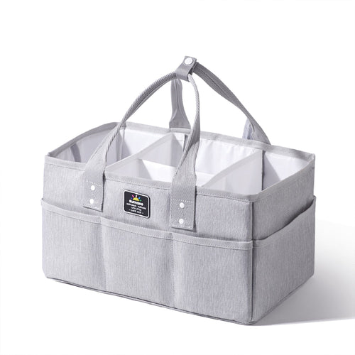 Diaper caddy organizer for baby strollers, keeping essentials tidy and accessible for parents on the go.