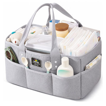 SUNVENO Diaper Caddy Organizer 12 Pockets Waterproof 36x24x18cm