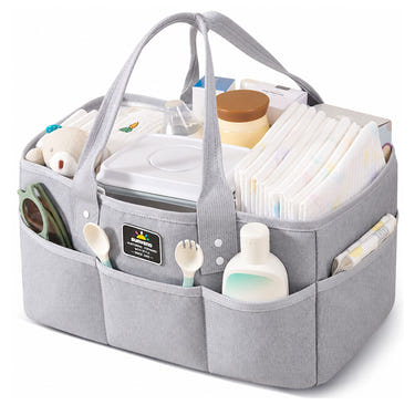 SUNVENO Diaper Caddy Organizer 12 Pockets Waterproof 36x24x18cm