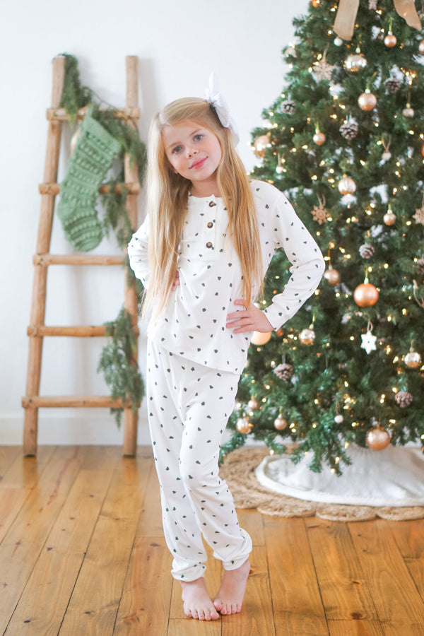 Tiny Trees Ribbed Bamboo 2pc Henley Pajamas