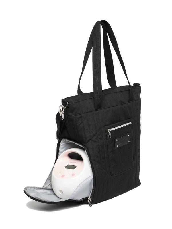Sarah Wells Suzy Breast Pump Tote - Lightweight Portable Pump Tote with Side Pocket for Wearable & Compact Pumps