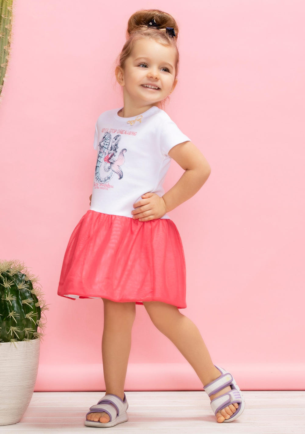 Syrenka Mermaid Pink Dress for babies, featuring a whimsical design perfect for special occasions.