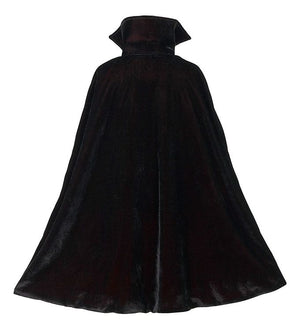 Dracula cape and teeth costume set for kids aged 4-8, perfect for Halloween dress-up and role-play fun.