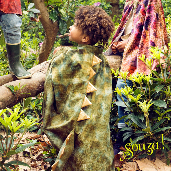 T rex Green Dragon Costume Cape for Kids - Carnival & Festive Use - sz 4–7 yrs