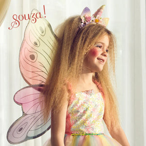 Valerie Fairy Costume set with dress and wings for girls, multicolor, perfect for role-play and dress-up fun.