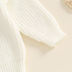 Baby girl birthday sweater with floral embroidery, warm long sleeve pullover, perfect for infants and toddlers.