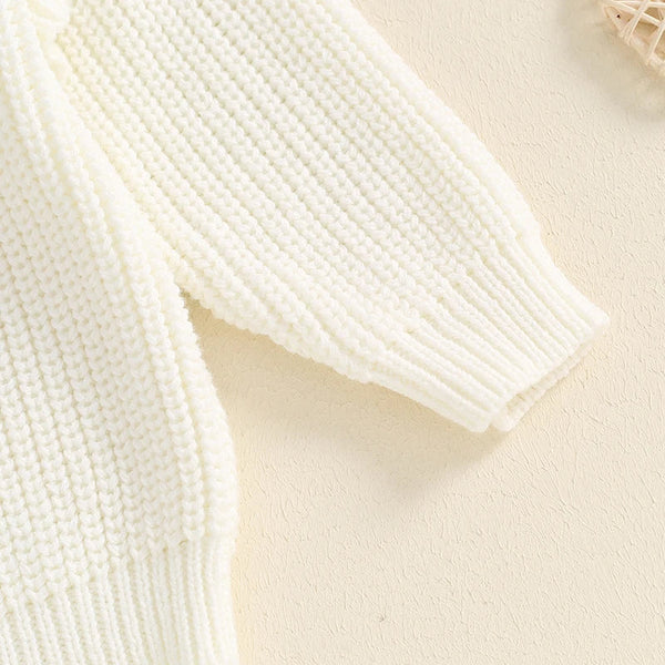 Baby girl birthday sweater with floral embroidery, warm long sleeve pullover, perfect for infants and toddlers.