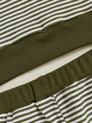 Baby Toddler Boys 2Pcs Long Sleeve Embroidery Duck Top with Striped Pants Infant Clothes Set