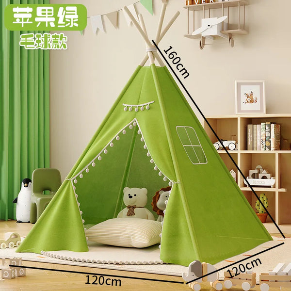 Colorful 1.35M kids tent playhouse tipi for toddlers, perfect for playrooms and ball pits.