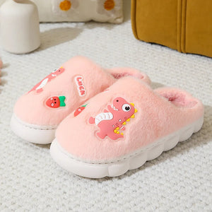Cozy Dino Cotton Slippers – Ages 4–12