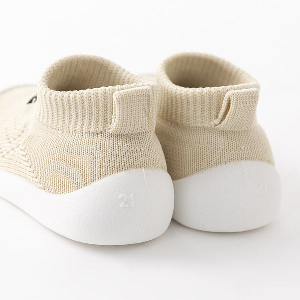 Baby "B" Sock Shoes in Khaki, stylish and comfy footwear for infants, shown from angle 8.
