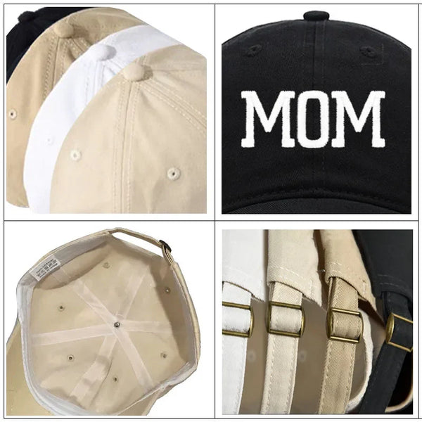 Embroidered Cotton Baseball Cap MOM and DAD