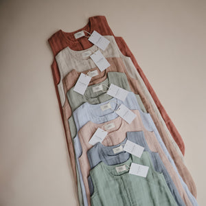 Mushie Organic Cotton Sleep Bag lightweight breathable two-way zipper