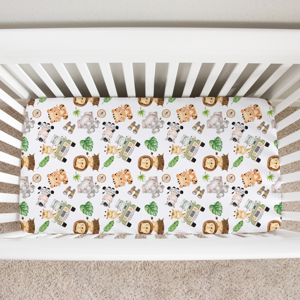 Fitted Crib Sheet - Safari