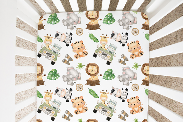 Fitted Crib Sheet - Safari