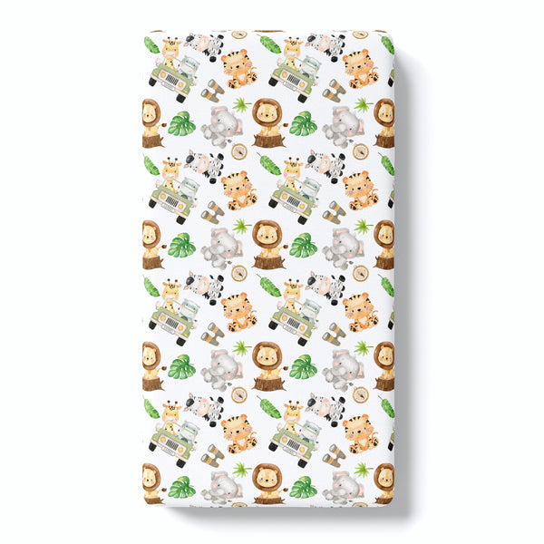 Fitted Crib Sheet - Safari