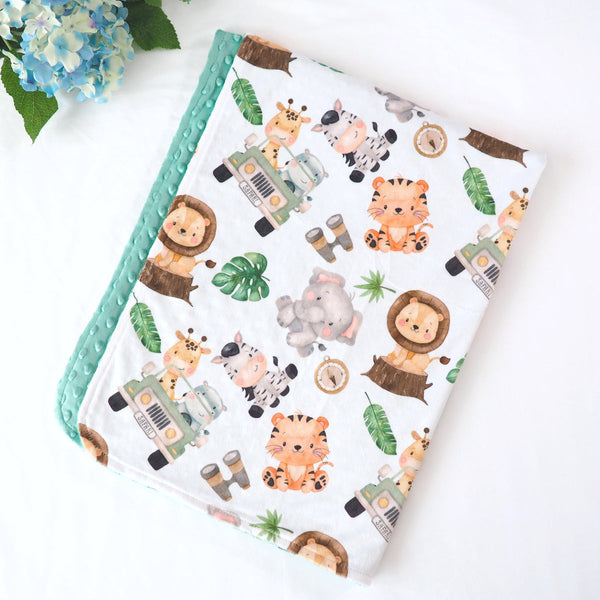 Minky Baby Blanket Safari