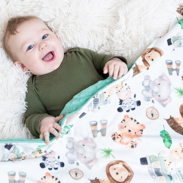 Minky Baby Blanket Safari
