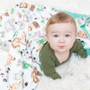 Minky Baby Blanket Safari