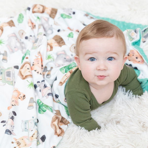 Minky Baby Blanket Safari