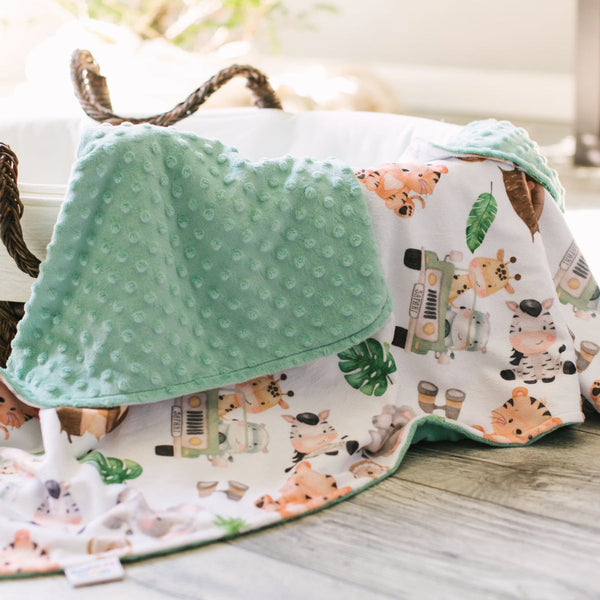 Minky Baby Blanket Safari