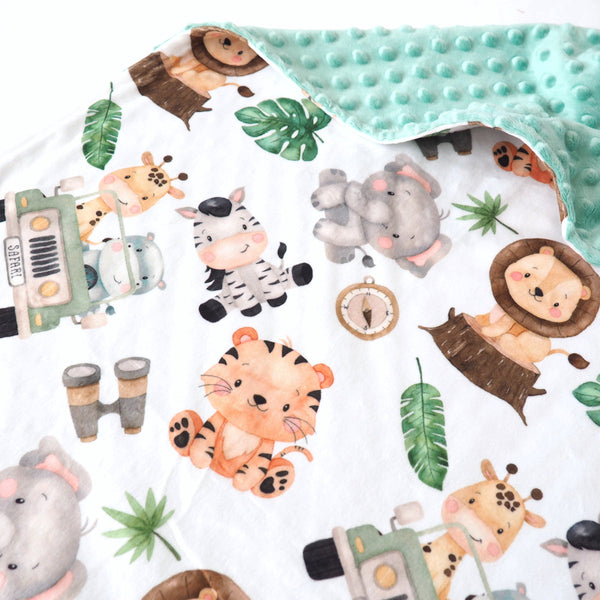 Minky Baby Blanket Safari
