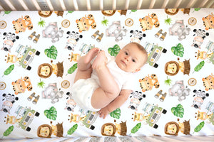 Fitted Crib Sheet - Safari