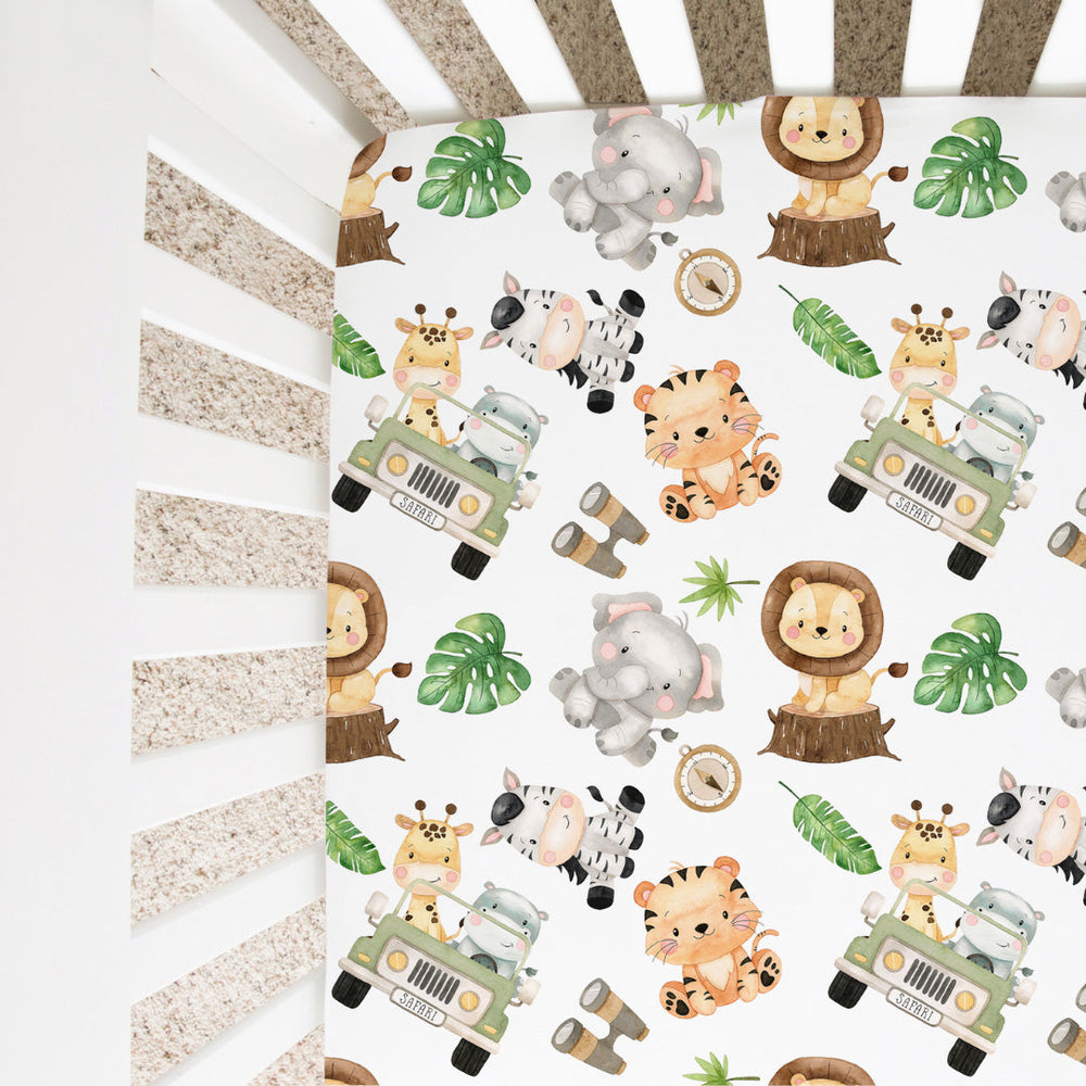 Fitted Crib Sheet - Safari