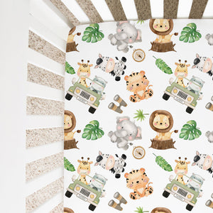 Fitted Crib Sheet - Safari