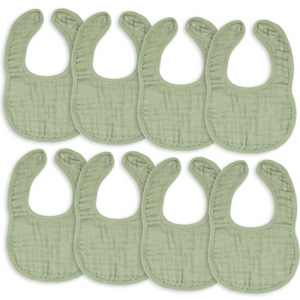 Muslin Bibs in Sage