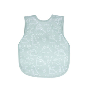 Dino Friends Sage Bapron for preschoolers on sale, angle view showcasing fun dinosaur design.