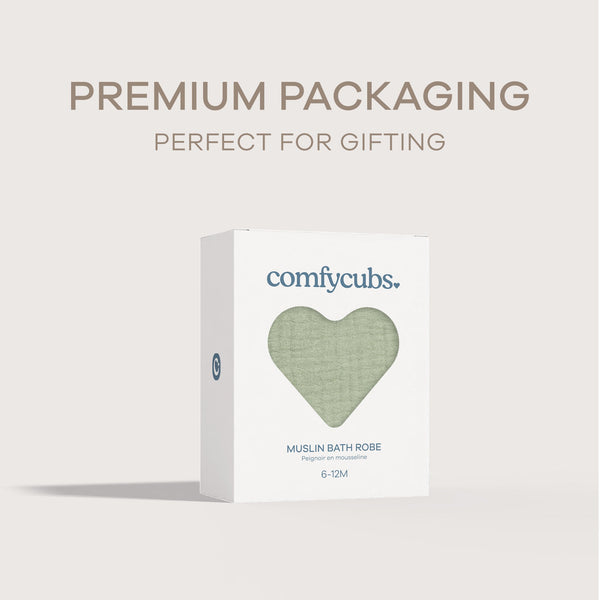 Muslin Bath Robe for Kids in Sage