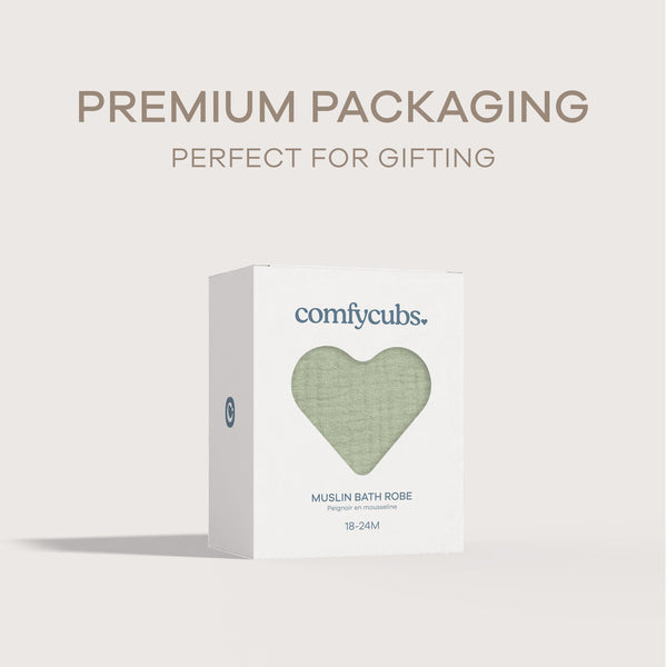 Muslin Bath Robe for Kids in Sage