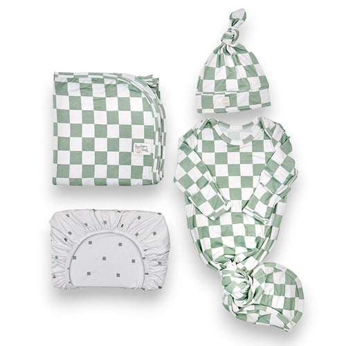 Sage Bamboo Newborn Nest - Soft, eco-friendly bedding for newborns, providing comfort and safety for your little one.