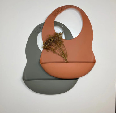 Silicone Bibs - Sage and Spiced Pumpkin - MOOGCO Baby