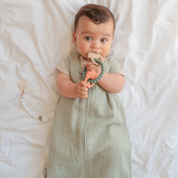 Mushie Organic Cotton Sleep Bag lightweight breathable two-way zipper