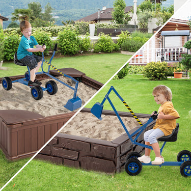 Sand Digger for Kids with 2-Handed Controls and Flexible Shovel