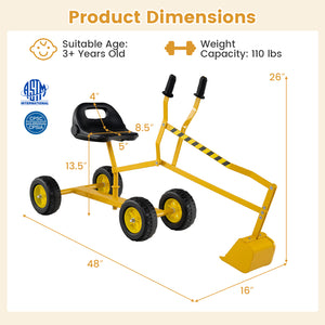 Sand Digger for Kids with 2-Handed Controls and Flexible Shovel