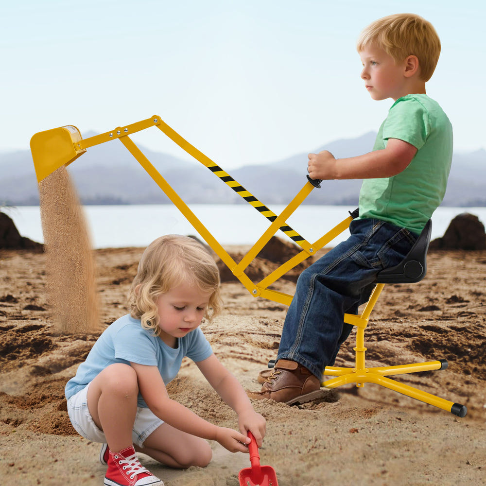 Sand Digger with 2-Handed Controls and Flexible Shovel for 3+ Years Old Kids