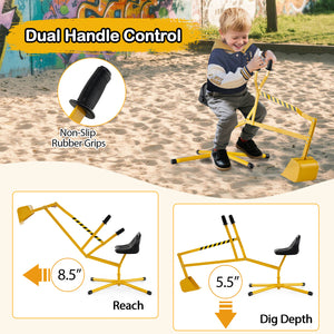 Sand Digger with 2-Handed Controls and Flexible Shovel for 3+ Years Old Kids