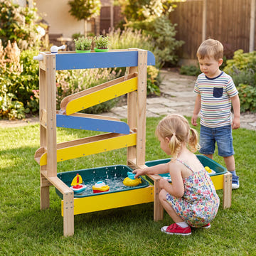 Sand and Water Table for Toddlers with 2 Water Basins-Multicolor