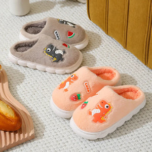 Cozy Dino Cotton Slippers – Ages 4–12