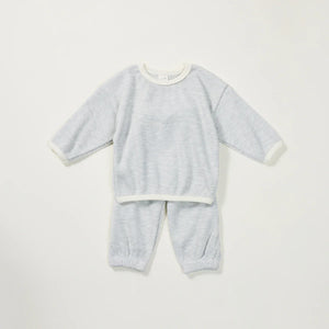 Baby Boys Girls 2Pcs Long Sleeve Waffle Cotton Pullover Crewneck Top + Pants Jogger Set Outfit