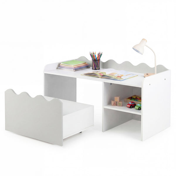 Scalloped Kids Bookshelf and Toy Storage Organizer for Playroom