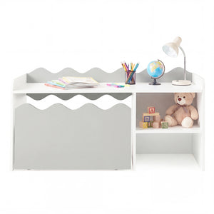 Scalloped Kids Bookshelf and Toy Storage Organizer for Playroom
