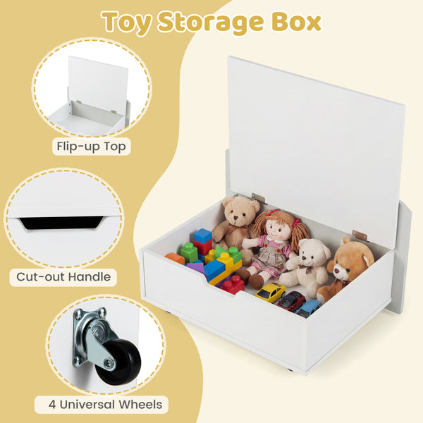 Scalloped Kids Bookshelf and Toy Storage Organizer for Playroom